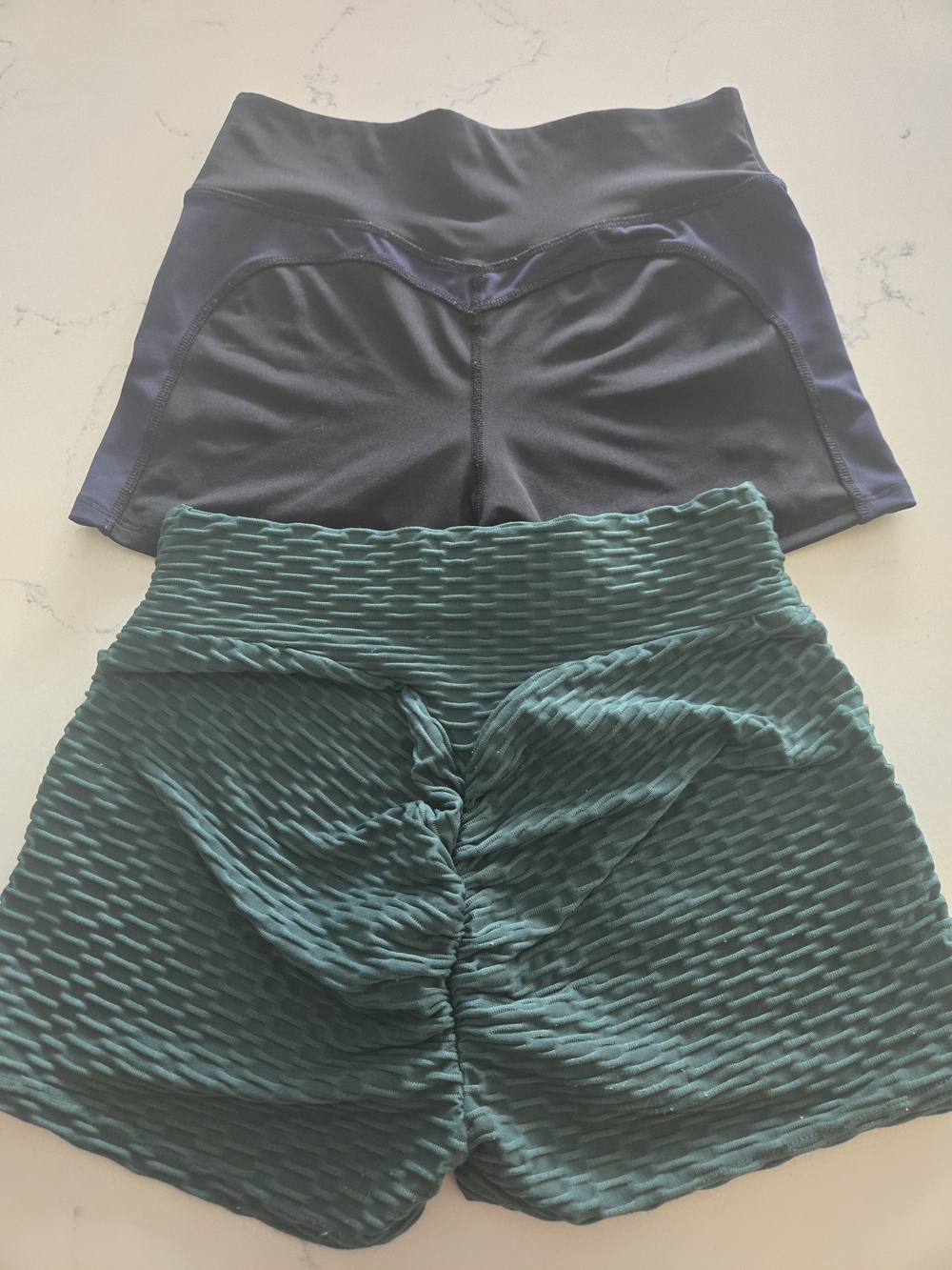Navy and Teal Active Shorts Duo